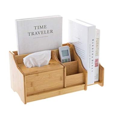 Imagem de KIZQYN Estante caixa de armazenamento de mesa estante de escritório caixa de lenços de papelaria rack de armazenamento prateleira de livros estante