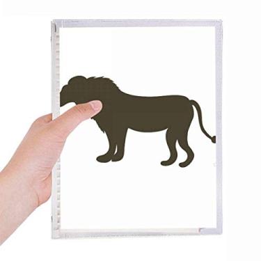 Imagem de Caderno de retrato de animal de leão preto diário de folhas soltas recarregável, papelaria