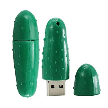 Imagem de Unidade USB 2.0 em forma de pepino de 64 GB U Disk Memory Stick Flash Drive USB Files Drive U Disk Thumb Drive Flash Disk (Verde)