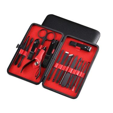 Imagem de SZITW Conjunto de mani com estojo Conjunto de pedi profissional Cortador de unhas Kit de preparação de salão de aço inoxidável para homens, mulheres, pais, idosos, pacientes, viagens, cuidados com