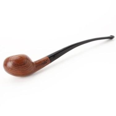 Imagem de MUXIANG Churchwarden Cachimbo de tabaco de maçã, cachimbo de madeira, pera, cachimbo, madeira, longo, cabem filtros de 3 mm, 10 presentes, limpadores de cachimbo, filtro de tela, escova