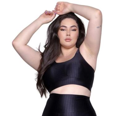 Imagem de Top Fitness Plus Size New Zig 3D Plus Size Vekyo Com Bojo Removível Alta Compressão Academia-Feminino