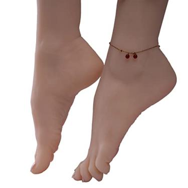 Imagem de XXYXXY 1 par de pés de silicone de simulação de pés modelo realista feminino textura de pele pés adereços de silicone para exibição de joias sapatos de exibição de arte etc.