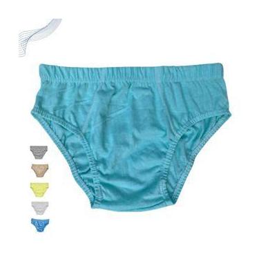 Imagem de Kit 6 Cueca Slip Infantil 100% Algodão Menino Criança Colorido Tradici