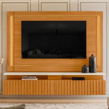 Imagem de Painel p/ TV Bancada Suspensa Amélia Led p/ sala com Design Moderno e 