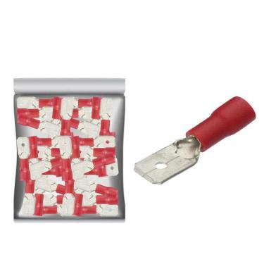 Imagem de 100x Terminal Macho 6,30 Pré-isolado Vermelho 0,50 Até 1,50mm - GREEN,