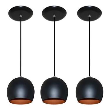 Imagem de Kit Com 03 Pendentes Colorido Para Balcão Cozinha Americana - Lustres 