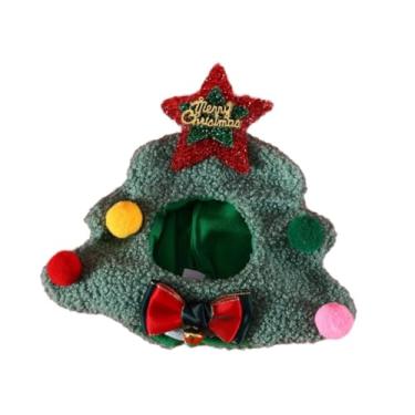 Imagem de Generic Chapéu de Natal para Cães Pequenos Gatos Criativo Pelúcia Headwear Macio Inverno Acessórios para Cães Gatos Filhote de Cachorro, Xmas Tree Hat S