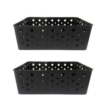 Imagem de Kit 2 Cesto Multiuso Organizador Premium Preto 123Organizei - 123 Orga