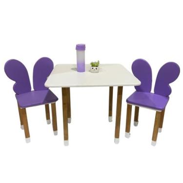 Imagem de Conjunto Mesa Mesinha C/2 Cadeira Infantil Borboleta - Móveis mjl, Rox
