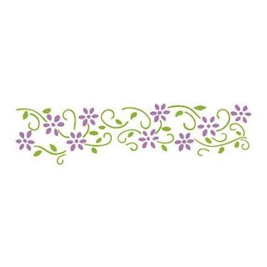 Imagem de Stencil Pintura Simples Arabesco Flor 17X6,5 STP-057 - Litoarte