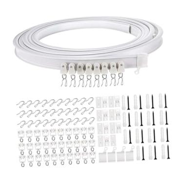 Imagem de IEUDNS Conjunto de trilhos para cortinas de teto, divisores de ambiente, rolos, ganchos, conjunto de trilhos para cortinas multifuncionais para sala de