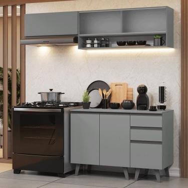Imagem de Armário De Cozinha Compacta 200cm Nice Madesa 13 Cinza