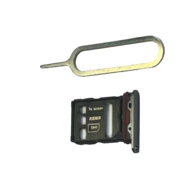 Imagem de zhxchzhi Suporte de bandeja de cartão SIM duplo OEM solt+pin compatível com Honor Magic 7 Pro 5G Parts Preto
