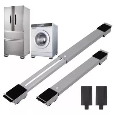 Imagem de Par Suporte Base Rodinha Carrinho Ajustável Móvel Universal - Suporte 