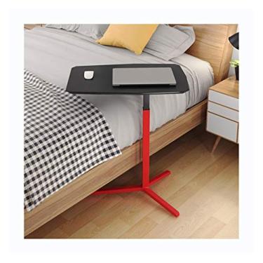 Imagem de Mesa dobrável para laptop com altura ajustável e ângulo de inclinação – sobrecama móvel em preto, mesa portátil para computador para jogos, suporte para tablet