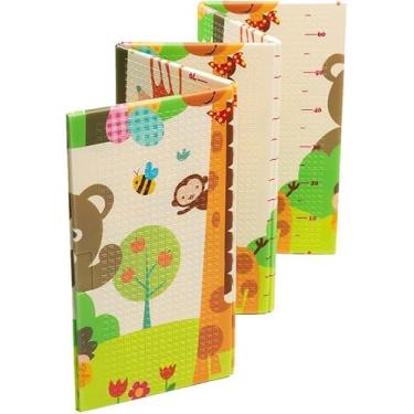 Imagem de Tapete Infantil Tatame Emborrachado Dupla Face Macio Térmico e Dobravel Premium (Colorido, Girafa e Macaco)