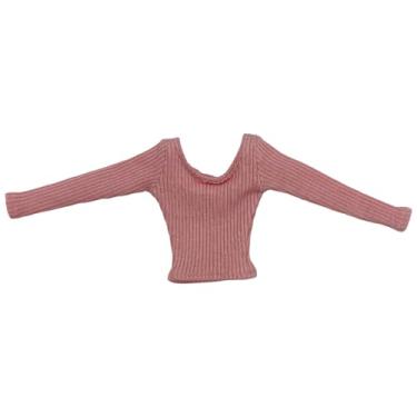 Imagem de Amagogo 1/6 camisa de manga longa, mini roupa de acessório de cosplay casual, camisa básica se vestem para figuras de ação feminina de 12 '' , Rosa