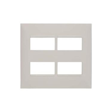 Imagem de Placa 4x4 2+2 Postos Separados Plusmais Branca - Pial Legrand