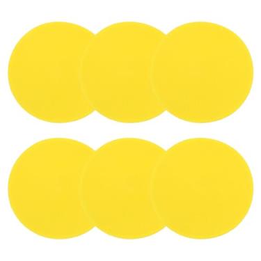Imagem de PATIKIL Marcadores de poliéster de 23 cm, 6 peças de pontos de borracha antiderrapantes com bolsa de armazenamento, cones planos de agilidade para treinamento esportivo, basquete, futebol, amarelo