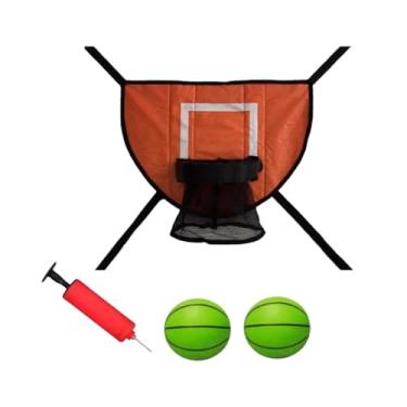 Imagem de Dynwave Mini trampolim, cesta de basquete leve, acessório de trampolim para áreas externas de fácil instalação para todas as idades, suporte de basquete, Laranja