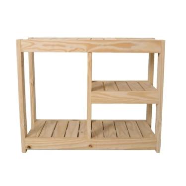 Imagem de Prateleira de Madeira Maciça Pinus com Banco