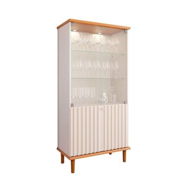 Imagem de Cristaleira Luiza 2 PT Off White e Cinamomo