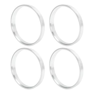 Imagem de INFINAUTO Anéis centralizados no cubo da roda do carro OD 79,6 mm para ID 73,6 mm eixo central de rodas amortecedores Hubrings liga de alumínio tom prata durável