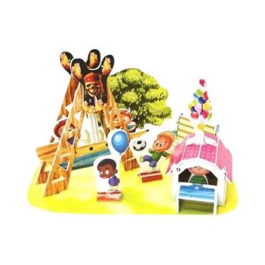 Imagem de Crianças 3D DIY Puzzle Castelo Modelo Desenho Animado Brinquedo De Pap