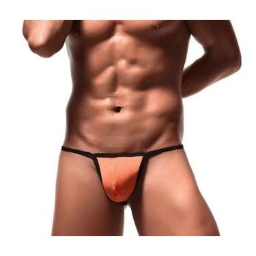 Imagem de Cueca Jockstrap Fio Dental Forrada Laranja Neon - Almah Fashion, G