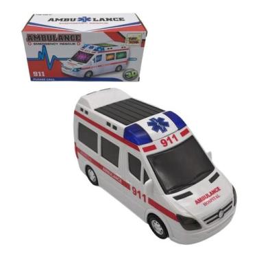 Imagem de Brinquedo Carrinho De Ambulância Com Som Leds Bate E Volta. - Toy King
