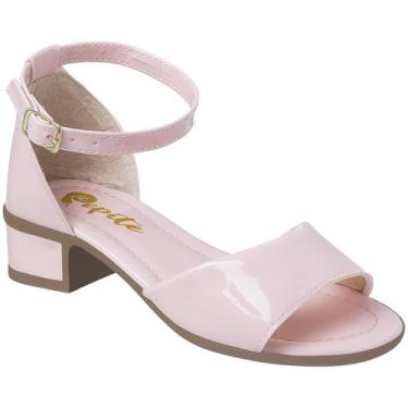 Imagem de Sandália Infantil Feminina Com Salto Baixo  - Pepite, Rosa, 30