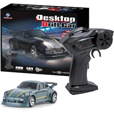 Imagem de Moonzeamus KF20-G 1:64 Scale Mini Drift RC Car with Full Proportional RTR 2.4GHZ Remote Control for Desktop Racing (Grey)