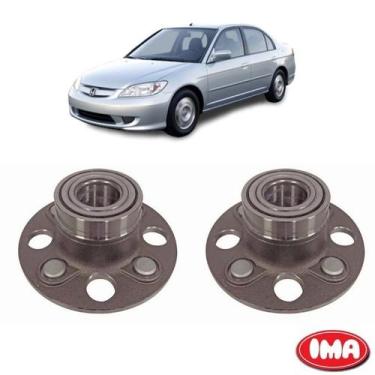 Imagem de Par Cubo Da Roda Traseira Com Rolamento - Civic 2001 A 2004 - Al-958 -