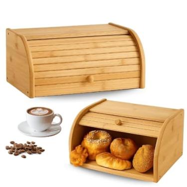 Imagem de Porta Pão com Tampa Retrátil de Bambu – Ideal para Armazenar Pães, Bolachas e Snacks. Resistente, Durável, Ecológica e com Design Elegante.