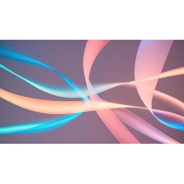 Imagem de Quadro Decorativo com Estampa Colored Abstract Round Curves And Lines Black 40 x 40 Papel 2 unidades