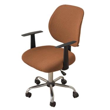 Imagem de Lzyjckh Capa para cadeira de escritório e computador Capa elástica elástica 2 peças Protetor de móveis moderno e minimalista para escritório e casa,Light brown