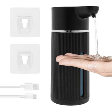 Imagem de Dispensador automático de sabão com capacidade de 402 g para sabonete líquido desinfetante para as mãos (Preto)