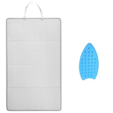 Imagem de DJAPWPX Tapete de engomar, almofada de passar a ferro dobrável, cobertor de vaporizador de pendurar resistente ao calor, almofada portátil para viagem de mesa e bancada (06)