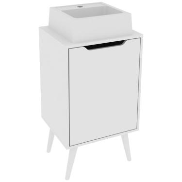 Imagem de Gabinete 1 Porta Com Cuba Para Banheiro BN3630x41 Branco Tecno Mobili