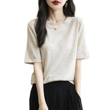 Imagem de Camisa de camada base Chanyarn 100% lã merino para mulheres