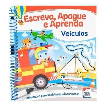 Imagem de Escreva, Apague e Aprenda: Veículos - HAPPY BOOKS, Sortido