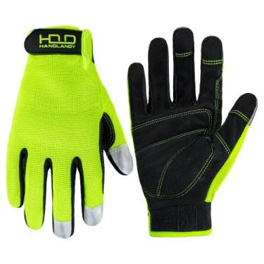 Imagem de Luvas de trabalho HANDLANDY Hi-vis Refletive Safety para homens