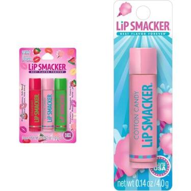 Imagem de Protetor labial Lip Smacker Best Flavor Forever Trio 4 ml e algodão do