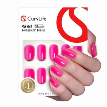 Imagem de Capa completa Press on Nails Curvlife Soft Gel Bright-Pink