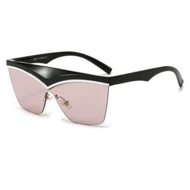 Imagem de Óculos de sol da moda, óculos de sol estilo olho de gato, óculos de sol femininos, estilo street, contraste de cores, tendência masculina, retrô, UV400 (ROSA)