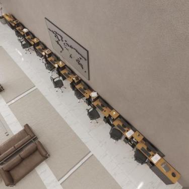 Imagem de Conjunto De Escritório Tech 9 Livreiro 2 Buffet E 10 Mesas 9 - Preto E