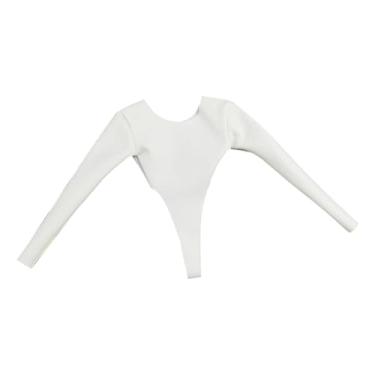 Imagem de oshhni Roupa para Figura de ação em Escala 1/6, Macacão, Maiô de Manga Longa e Elegante para Bonecas Femininas de 30 cm (12 polegadas), Branco