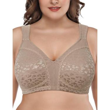 Imagem de Sutiã feminino Deyllo com cobertura total plus size 38C, caramelo e le