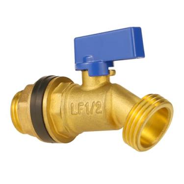 Imagem de Angry Pony Kit de torneira de barril de chuva de latão G 1/2 a GHT 3/4, torneira externa com encaixe de anteparo para balde de água de 5/55 galão, babador de mangueira, barril de água da chuva